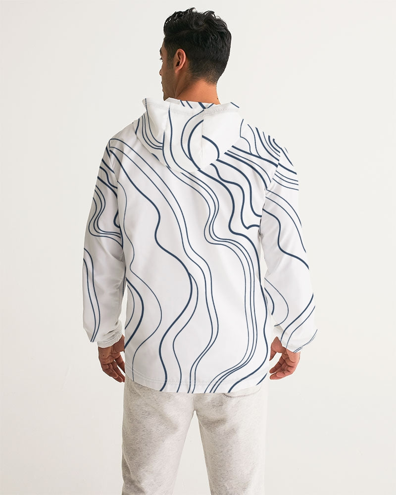 Men's White Marble Windbreaker - Sphere Five