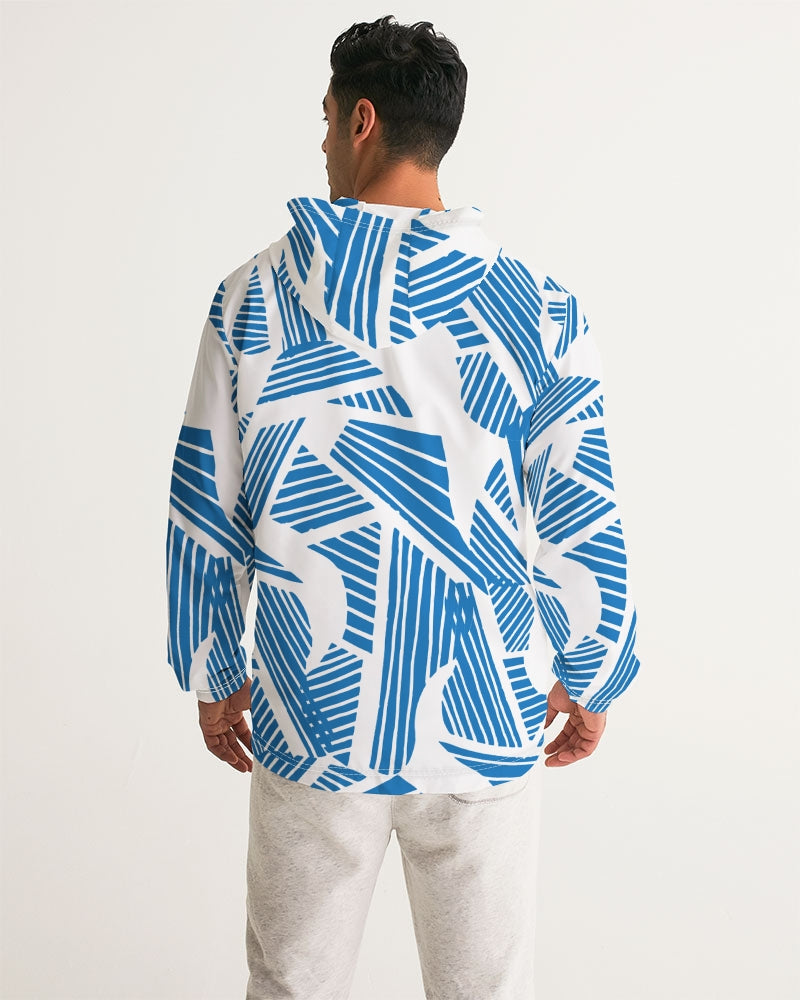 Men's Blue Geometric Windbreaker - Sphere Five