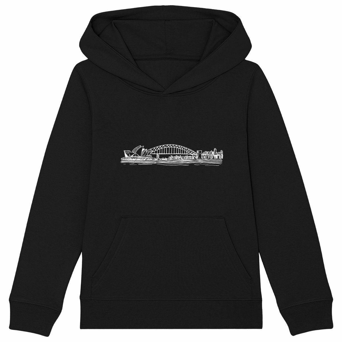 black background sydney harbour Kid's Organic Hoodie - Premium