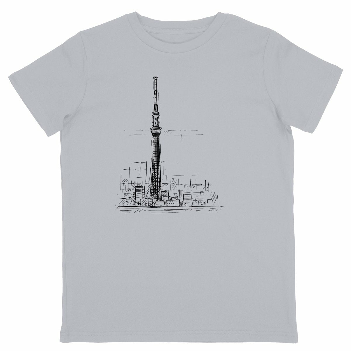Kids grey Organic T-Shirt with skytree