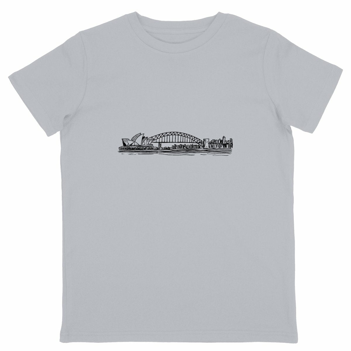 Grey Organic T-Shirt with Sydney Harbour design