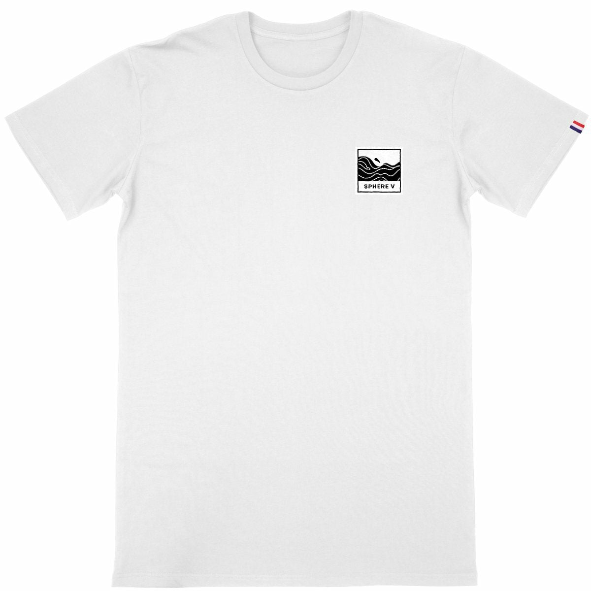 Men's White Organic Cotton French T-Shirt - Sphere V