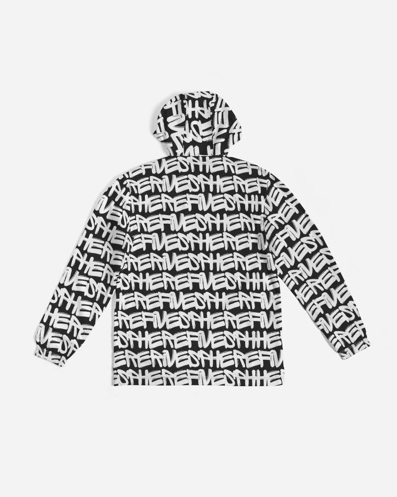 Men's Black Graffiti Windbreaker - Sphere Five