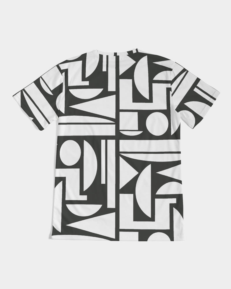 Men's Black and White Cubism Stretch Tee - Sphere Five