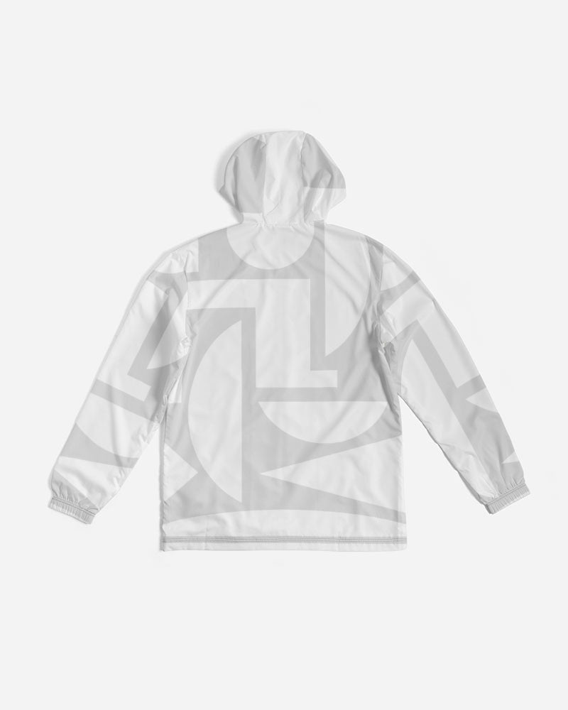 Men's Grey and White Cubism Windbreaker - Sphere Five