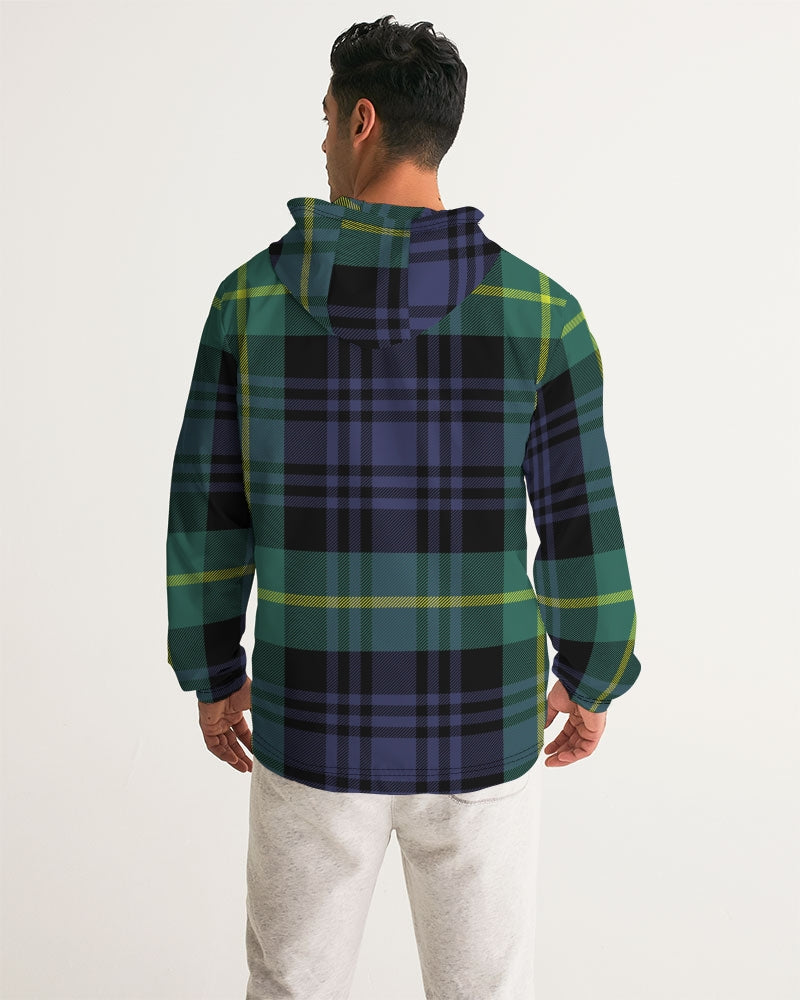 Men's Navy Tartan Check Windbreaker - Sphere Five