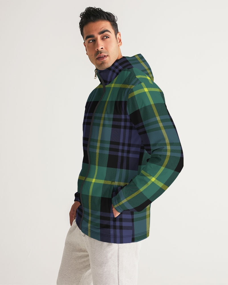 Men's Navy Tartan Check Windbreaker - Sphere Five