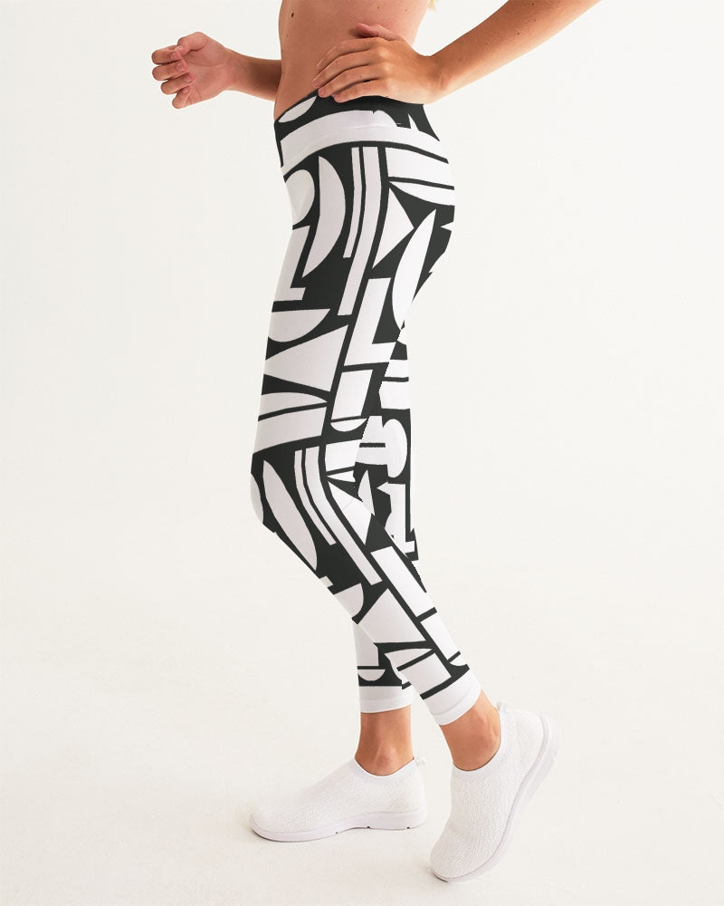 Women's Black Cubism Yoga Pants - Sphere Five