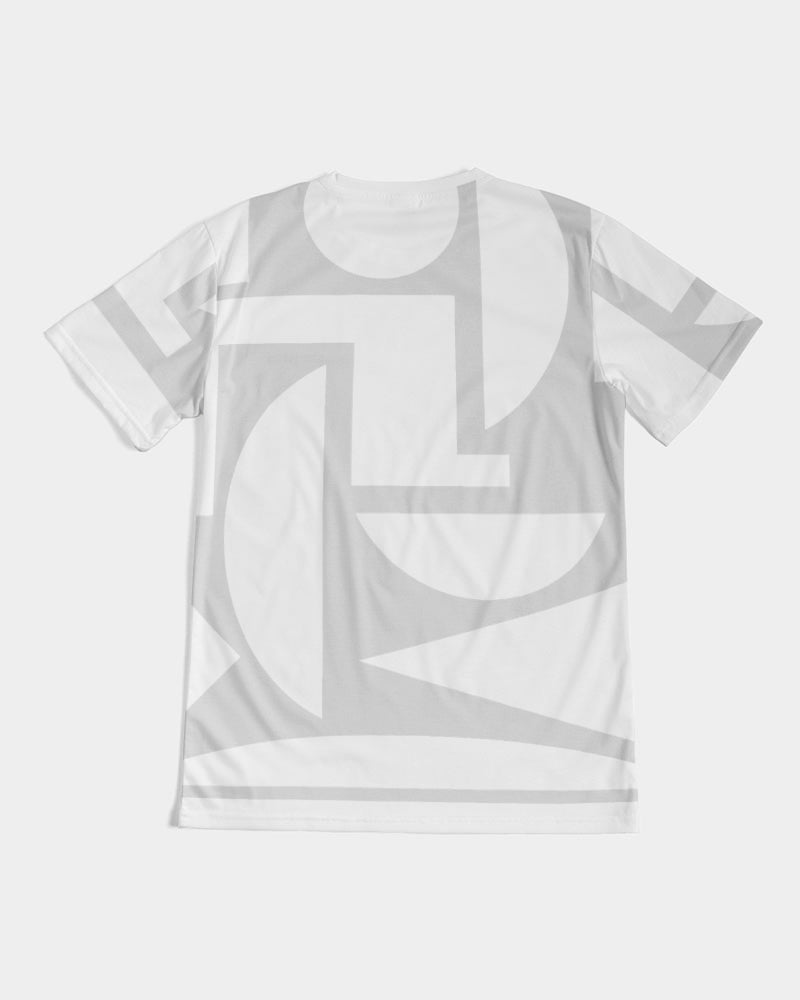 Men's Grey and White Cubism Strech Tee - Sphere Five