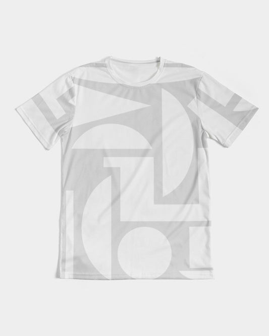 men's grey and white cubism pattern stretch t-shirt sphere five