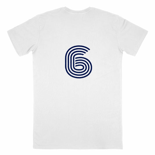 Men's White T-Shirt Made in France with 6 on back