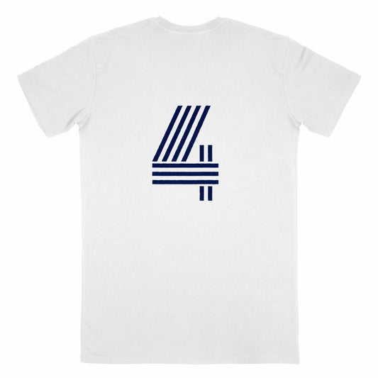 Men's White T-Shirt Made in France with 4 on back