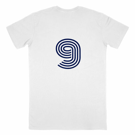 Men's White T-Shirt with 9 on back Made in France