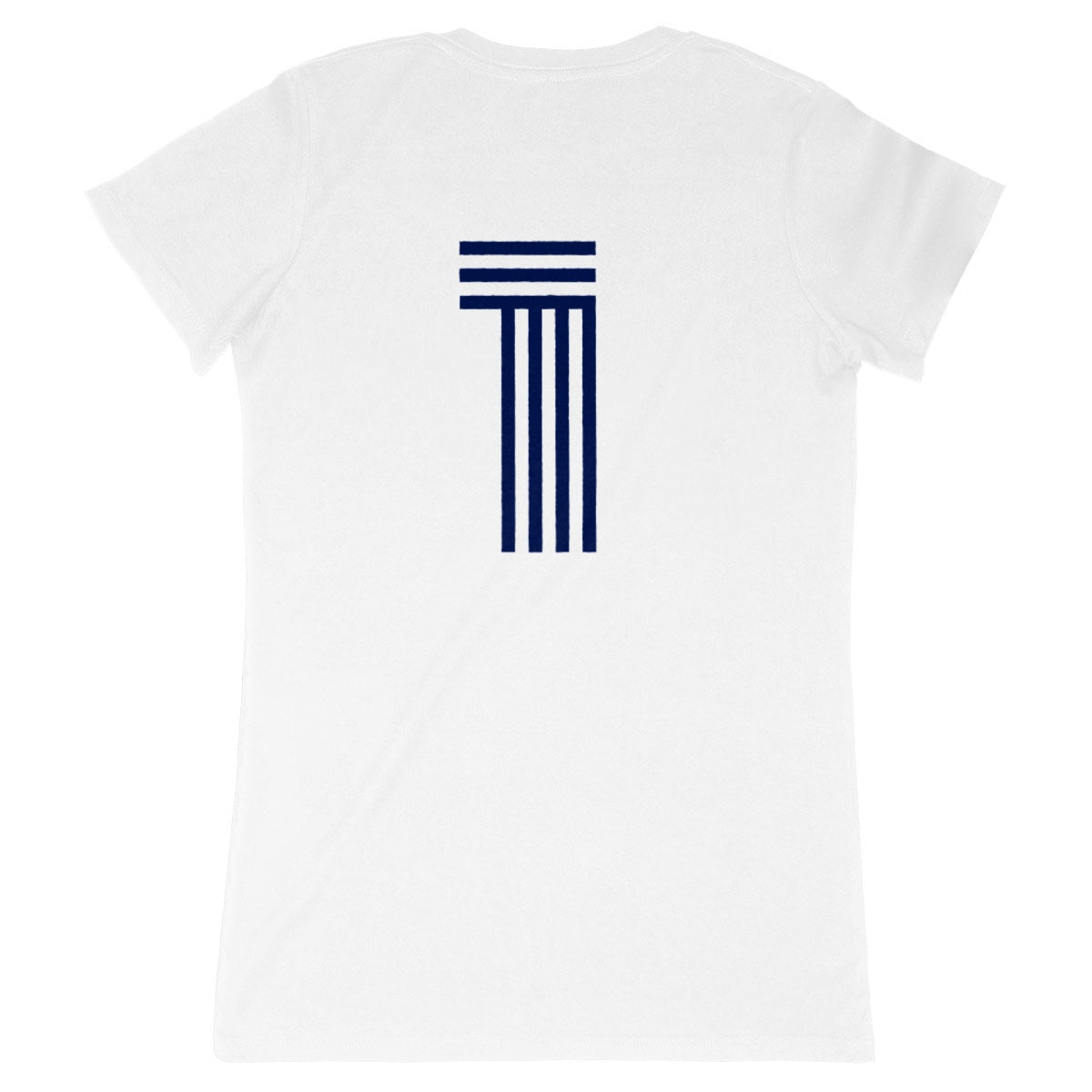 Women's White Organic Cotton French T-Shirt with 1 on back