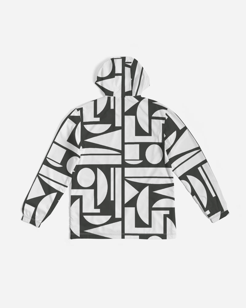 Men's Black and White Cubism Windbreaker - Sphere Five
