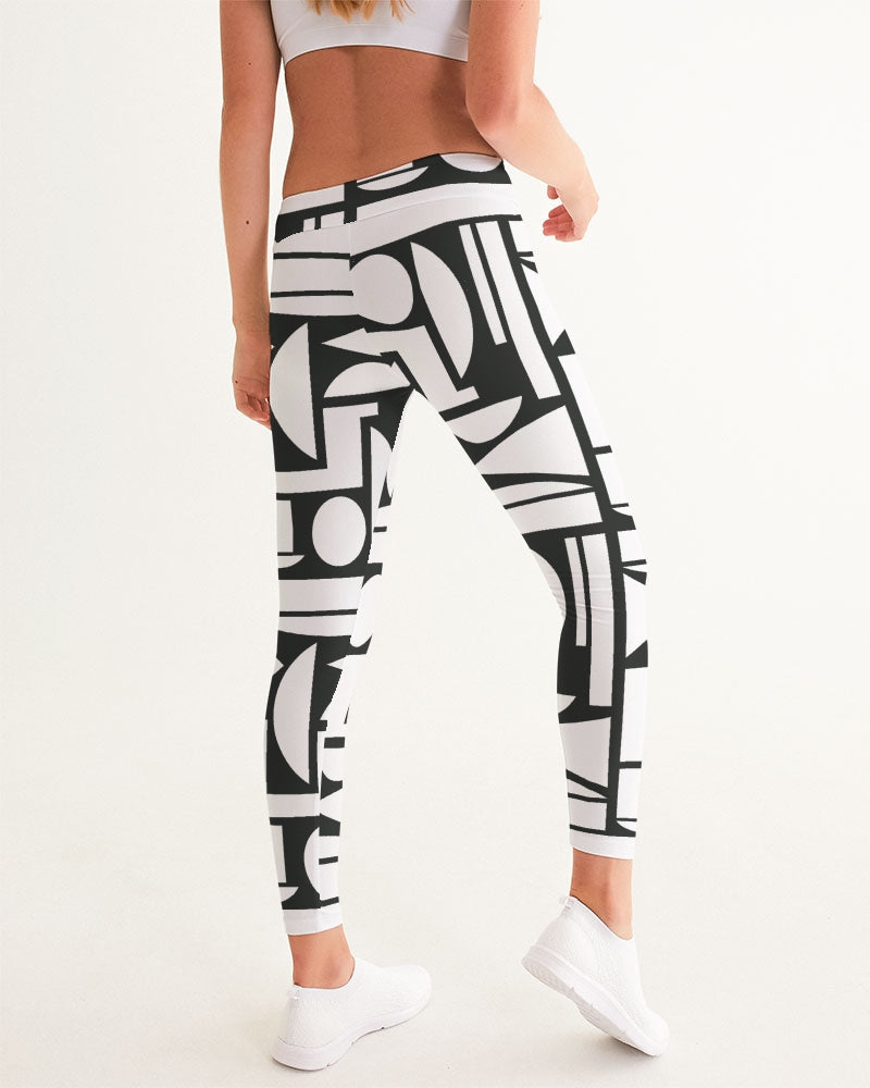 Women's Black Cubism Yoga Pants - Sphere Five
