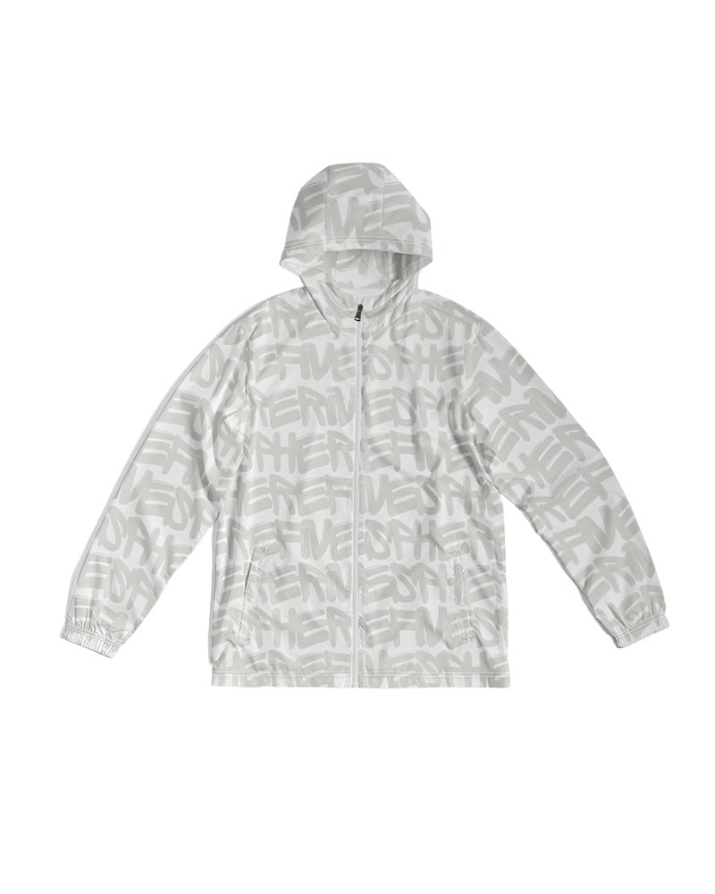 Men's grey and white sphere five graffiti Windbreaker - Sphere Five