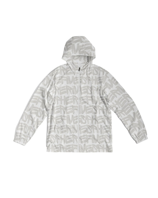 Men's grey and white sphere five graffiti Windbreaker - Sphere Five