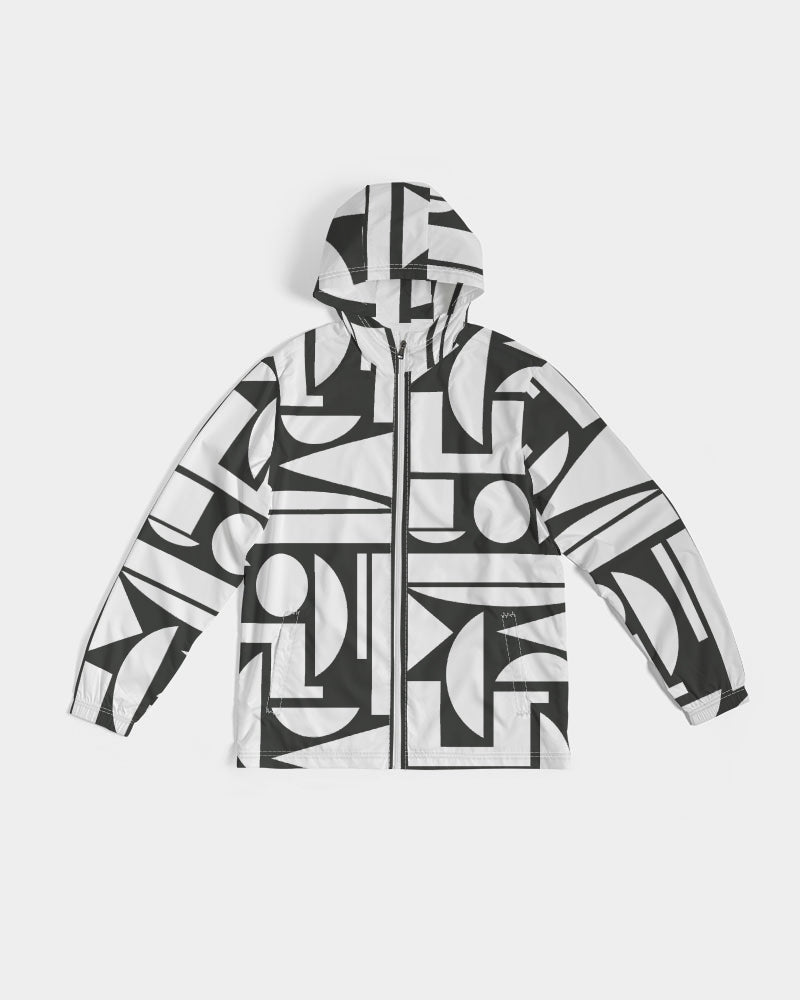 Men's Black and White Cubism Windbreaker - Sphere Five