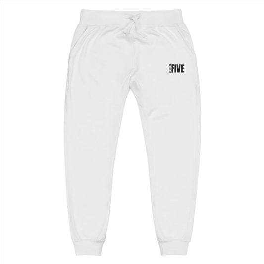 White Unisex Fleece Sweatpants - Sphere Five